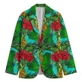 Pineapple Hibiscus Hawaii Pattern Print Men's Cotton Blazer