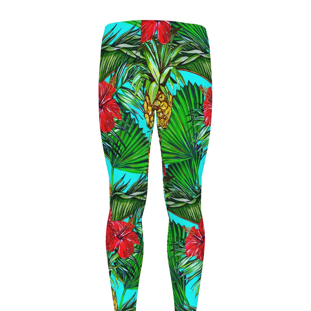 Pineapple Hibiscus Hawaii Pattern Print Men's leggings