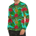 Pineapple Hibiscus Hawaii Pattern Print Men's Long Sleeve Rash Guard