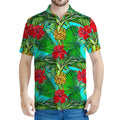 Pineapple Hibiscus Hawaii Pattern Print Men's Polo Shirt