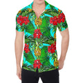Pineapple Hibiscus Hawaii Pattern Print Men's Shirt