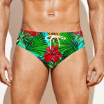 Pineapple Hibiscus Hawaii Pattern Print Men's Swim Briefs