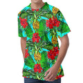 Pineapple Hibiscus Hawaii Pattern Print Men's Velvet T-Shirt