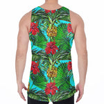 Pineapple Hibiscus Hawaii Pattern Print Men's Velvet Tank Top