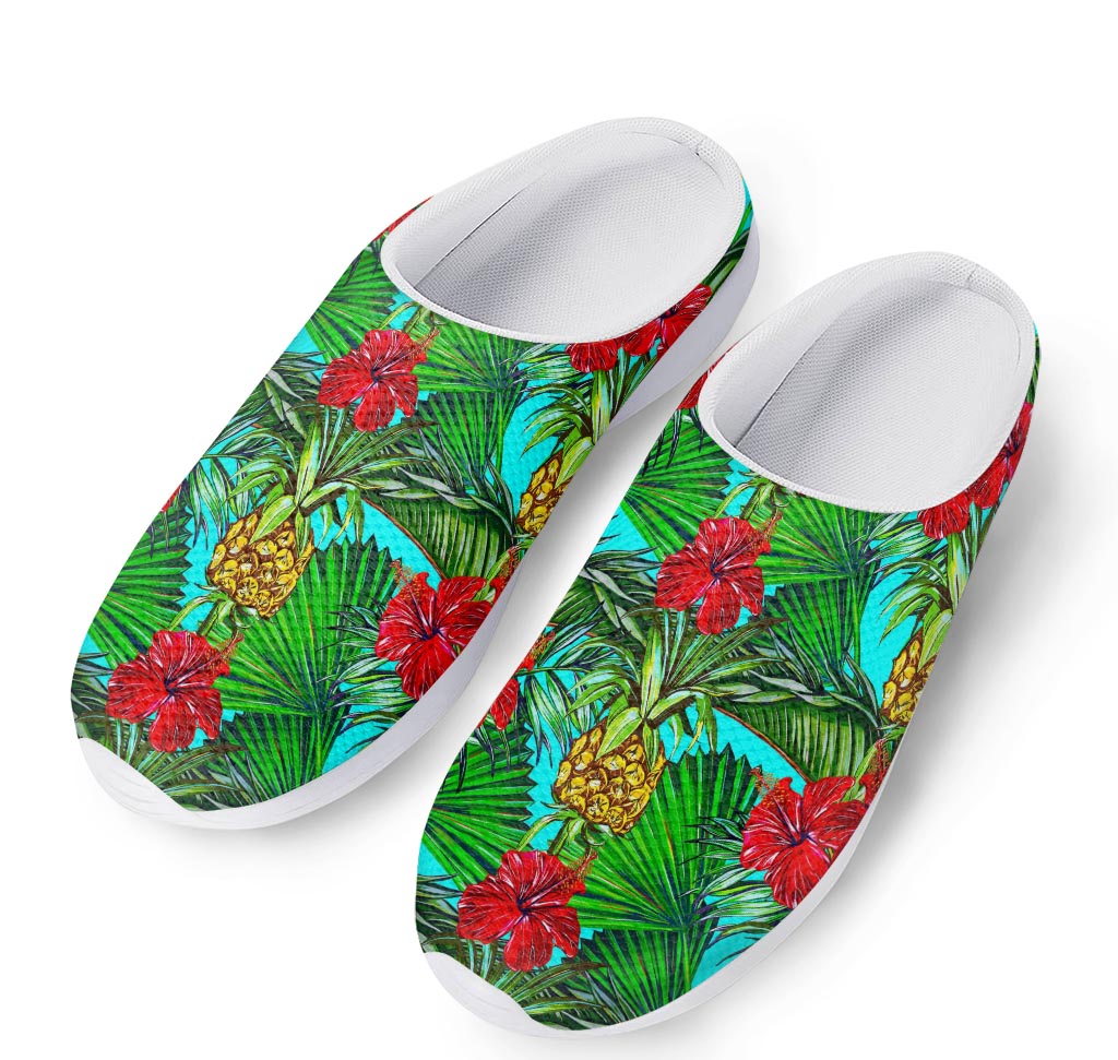 Pineapple Hibiscus Hawaii Pattern Print Mesh Casual Shoes