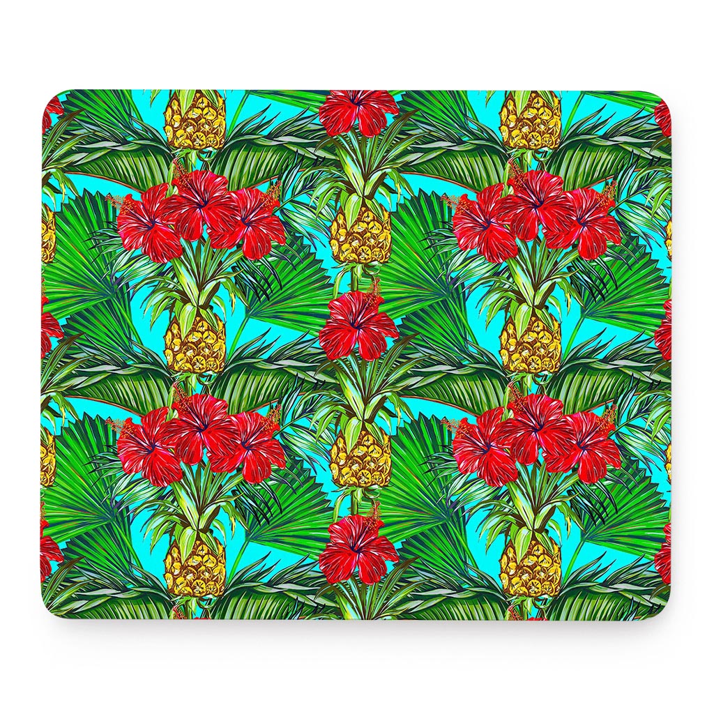 Pineapple Hibiscus Hawaii Pattern Print Mouse Pad