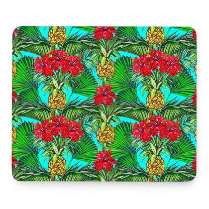 Pineapple Hibiscus Hawaii Pattern Print Mouse Pad