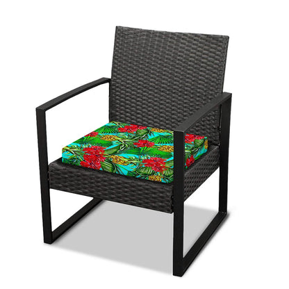 Pineapple Hibiscus Hawaii Pattern Print Outdoor Seat Cushion Cover