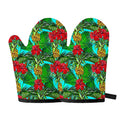 Pineapple Hibiscus Hawaii Pattern Print Oven Mitts