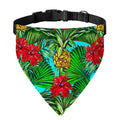 Pineapple Hibiscus Hawaii Pattern Print Over The Collar Dog Bandana