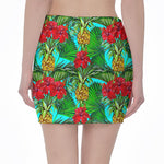 Pineapple Hibiscus Hawaii Pattern Print Pencil Mini Skirt