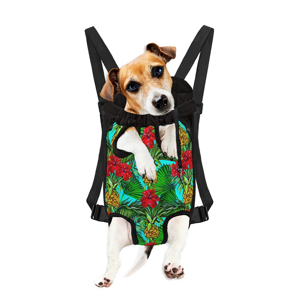 Pineapple Hibiscus Hawaii Pattern Print Pet Carrier Backpack