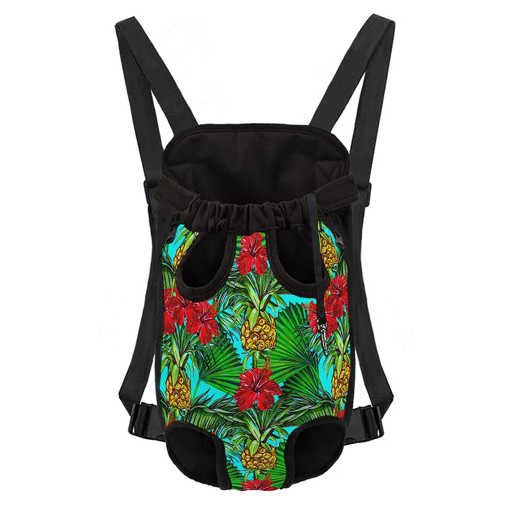 Pineapple Hibiscus Hawaii Pattern Print Pet Carrier Backpack
