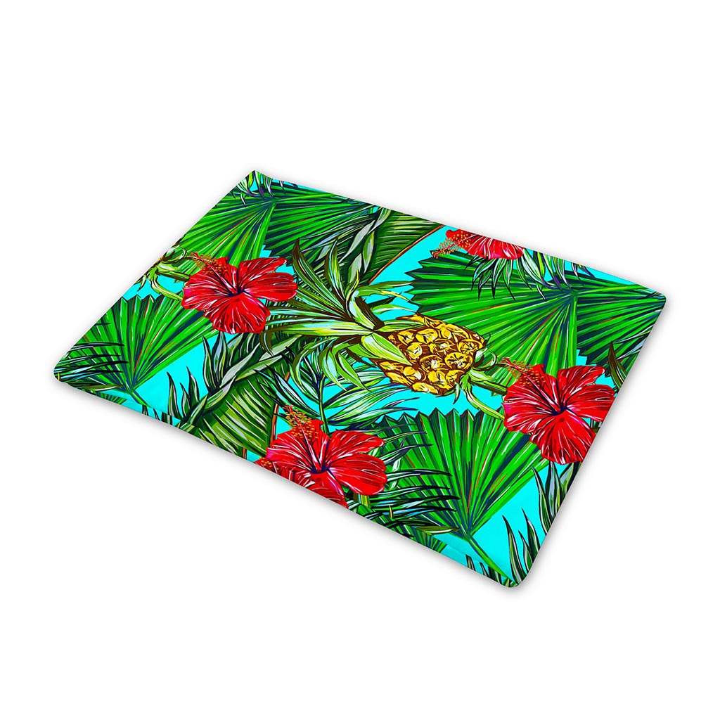 Pineapple Hibiscus Hawaii Pattern Print Pet Cooling Mat Cover
