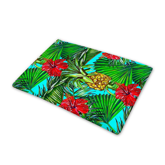 Pineapple Hibiscus Hawaii Pattern Print Pet Cooling Mat Cover