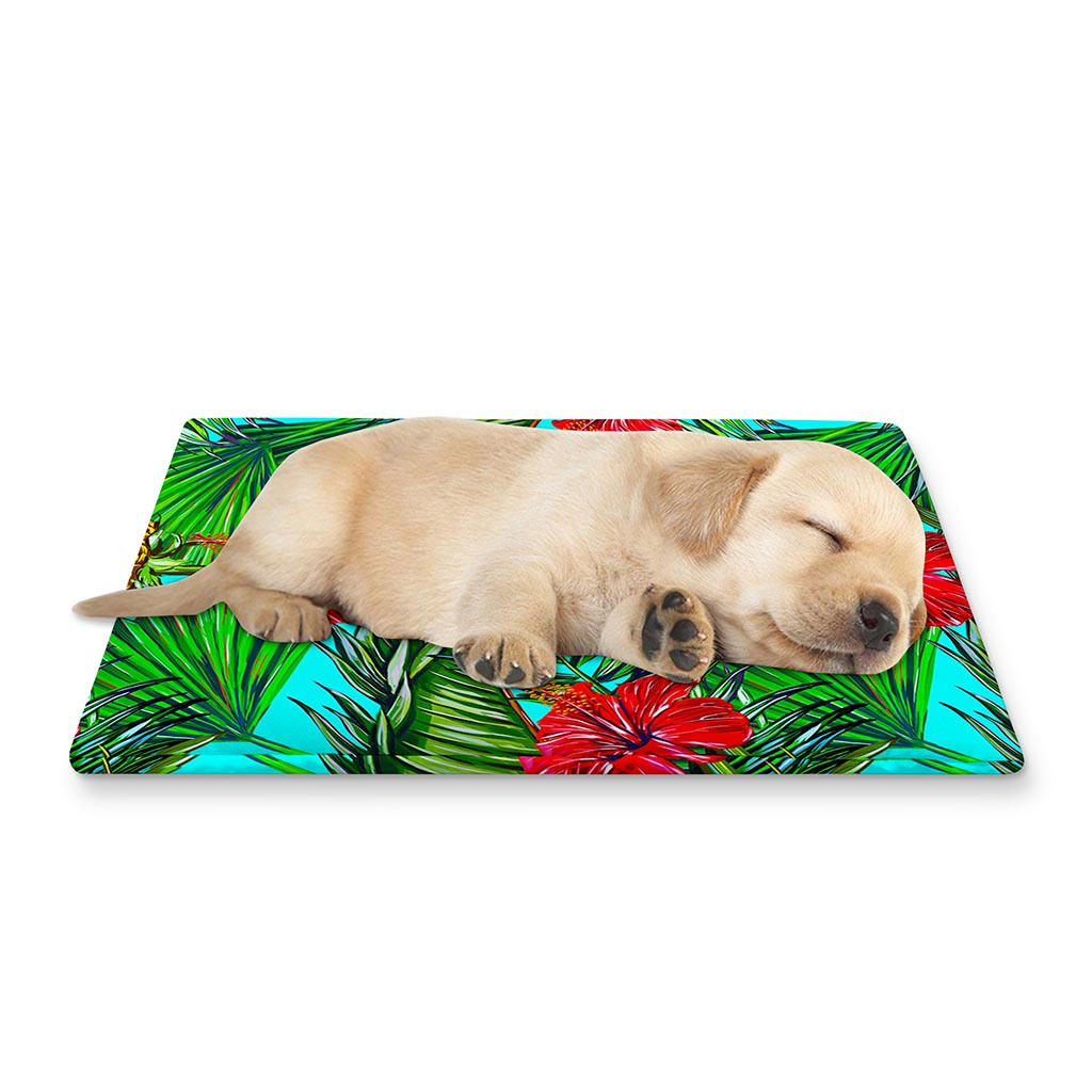 Pineapple Hibiscus Hawaii Pattern Print Pet Cooling Mat Cover