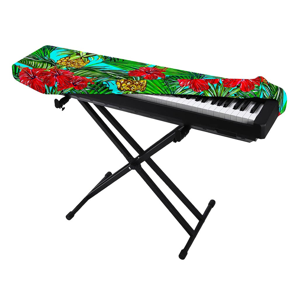 Pineapple Hibiscus Hawaii Pattern Print Piano Keyboard Cover