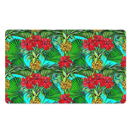 Pineapple Hibiscus Hawaii Pattern Print Polyester Doormat