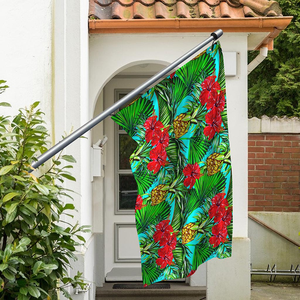 Pineapple Hibiscus Hawaii Pattern Print Polyester Flag