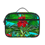 Pineapple Hibiscus Hawaii Pattern Print Portable Lunch Bag