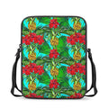 Pineapple Hibiscus Hawaii Pattern Print Rectangular Crossbody Bag