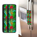 Pineapple Hibiscus Hawaii Pattern Print Refrigerator Handle Covers