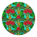 Pineapple Hibiscus Hawaii Pattern Print Round Blanket
