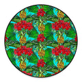 Pineapple Hibiscus Hawaii Pattern Print Round Floor Mat