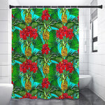Pineapple Hibiscus Hawaii Pattern Print Shower Curtain
