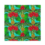 Pineapple Hibiscus Hawaii Pattern Print Silk Bandana