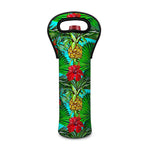 Pineapple Hibiscus Hawaii Pattern Print Single Neoprene Wine Tote