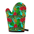 Pineapple Hibiscus Hawaii Pattern Print Single Oven Mitt