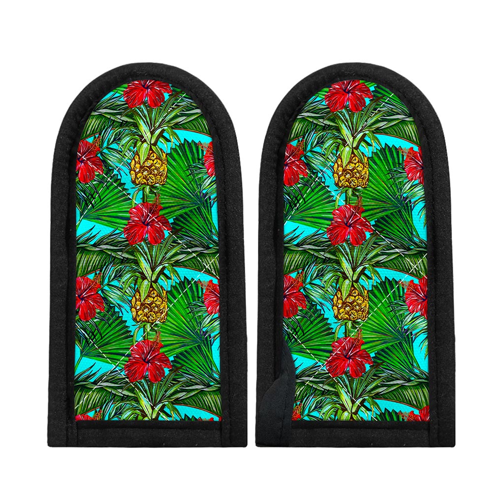 Pineapple Hibiscus Hawaii Pattern Print Skillet Handle Cover