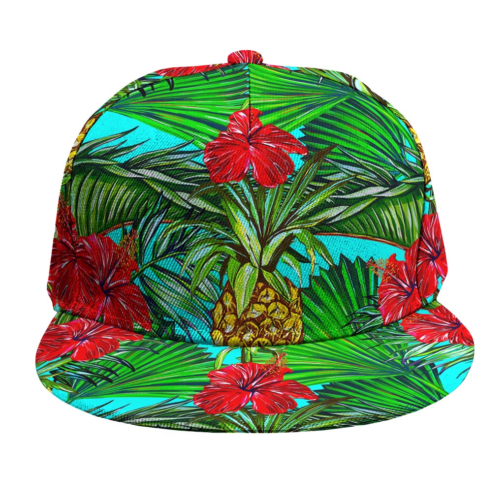 Pineapple Hibiscus Hawaii Pattern Print Snapback Cap
