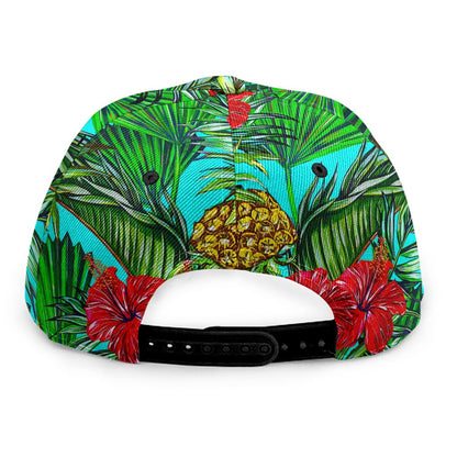 Pineapple Hibiscus Hawaii Pattern Print Snapback Cap