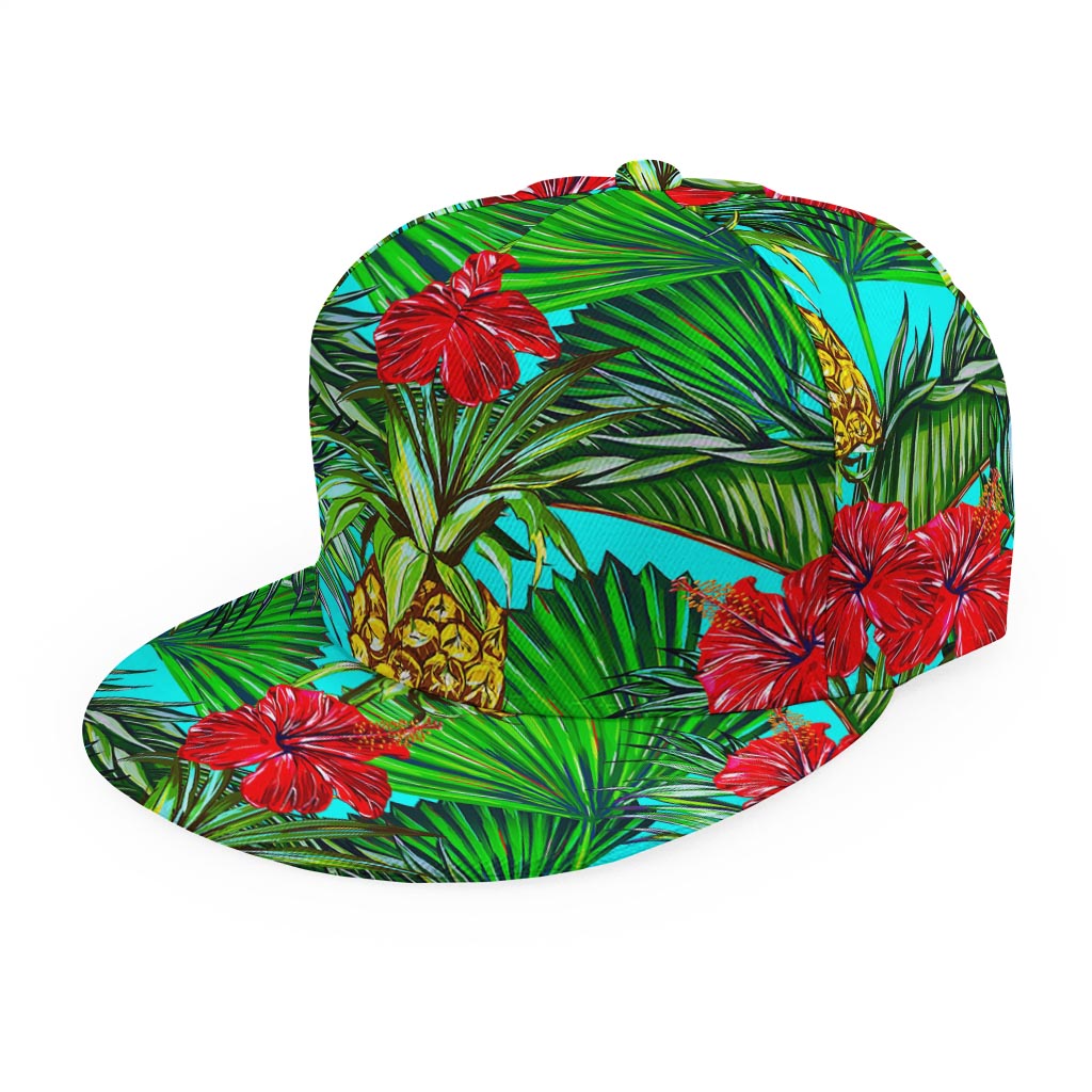 Pineapple Hibiscus Hawaii Pattern Print Snapback Cap