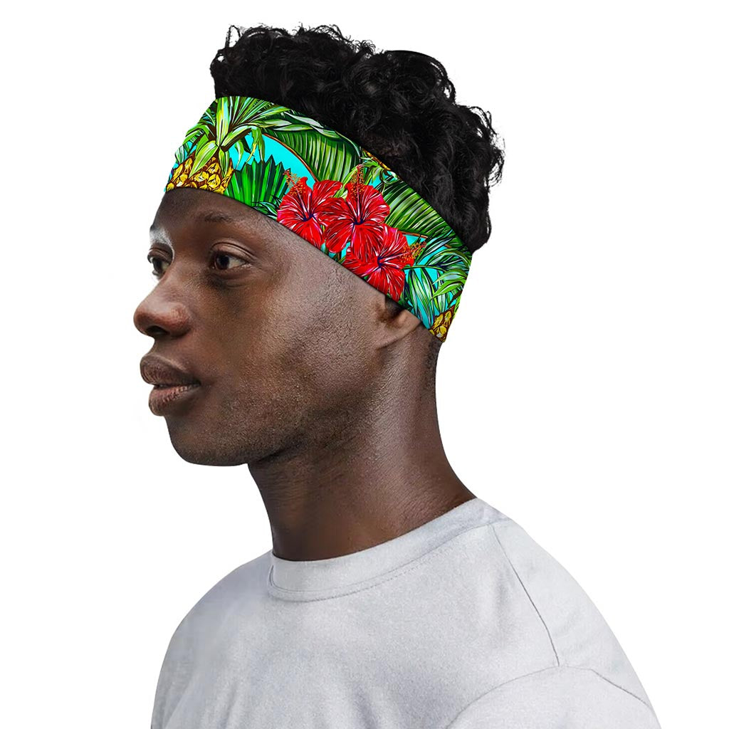 Pineapple Hibiscus Hawaii Pattern Print Sports Headband