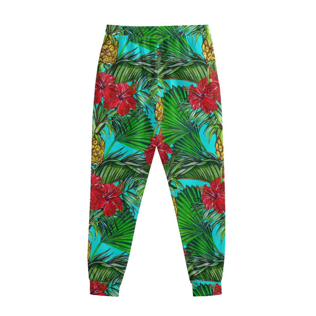Pineapple Hibiscus Hawaii Pattern Print Sweatpants