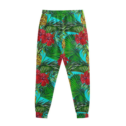 Pineapple Hibiscus Hawaii Pattern Print Sweatpants
