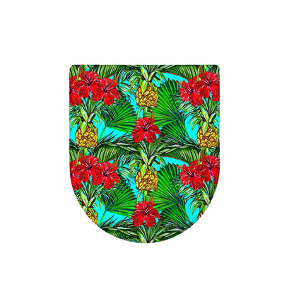 Pineapple Hibiscus Hawaii Pattern Print Toilet Lid Cover
