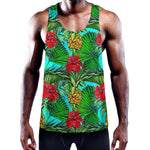 Pineapple Hibiscus Hawaii Pattern Print Training Tank Top