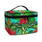 Pineapple Hibiscus Hawaii Pattern Print Travel Makeup Bag