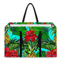 Pineapple Hibiscus Hawaii Pattern Print Utility Tote Bag