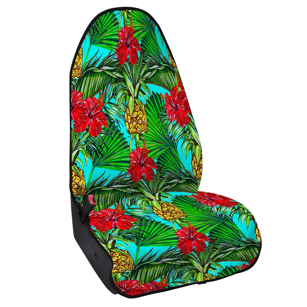 Pineapple Hibiscus Hawaii Pattern Print Waterproof Car Seat Cover