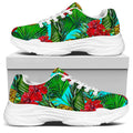 Pineapple Hibiscus Hawaii Pattern Print White Chunky Shoes