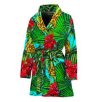 Pineapple Hibiscus Hawaii Pattern Print Women's Bathrobe