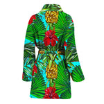 Pineapple Hibiscus Hawaii Pattern Print Women's Bathrobe