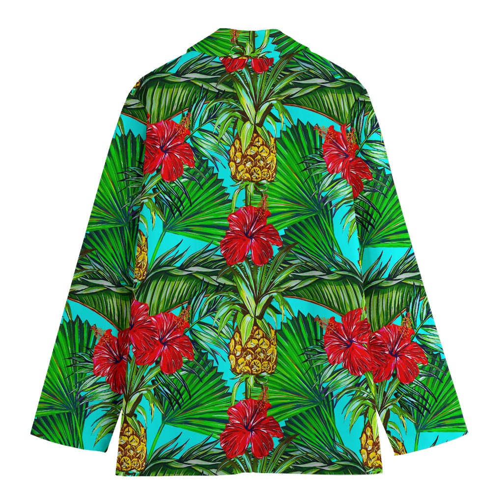 Pineapple Hibiscus Hawaii Pattern Print Women's Blazer