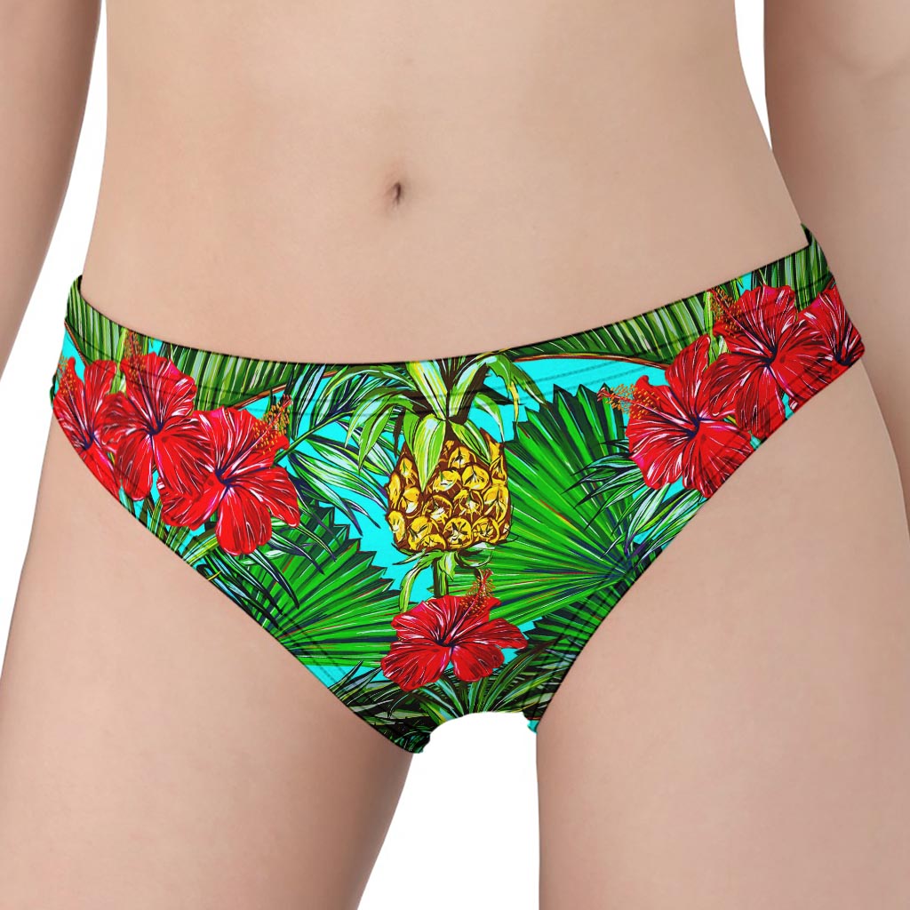 Pineapple Hibiscus Hawaii Pattern Print Women's Panties