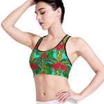 Pineapple Hibiscus Hawaii Pattern Print Women's Sports Bra